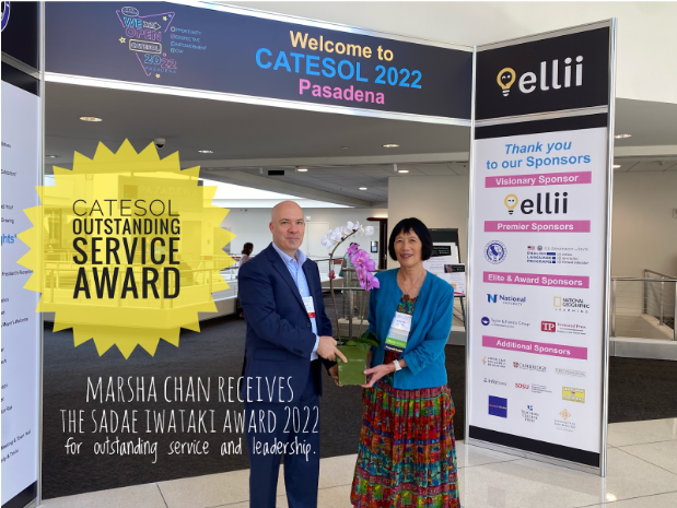 Marsha Chan receiving CATESOL outstanding service award in 2022